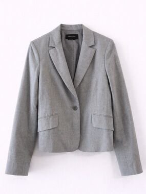 BCBG Max Azria Blazer Jacket M Tailored Button Front Gray Work Career